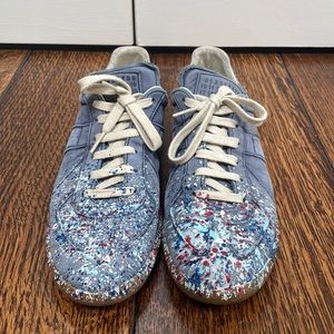 Lightly worn mens Maison Margiela paint splatter shoes EU 39.